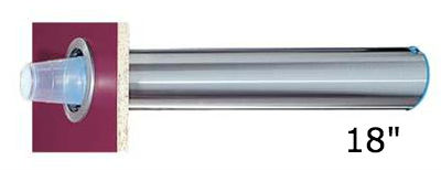 Bekerdispenser L inbouw RVS horizontaal 18"