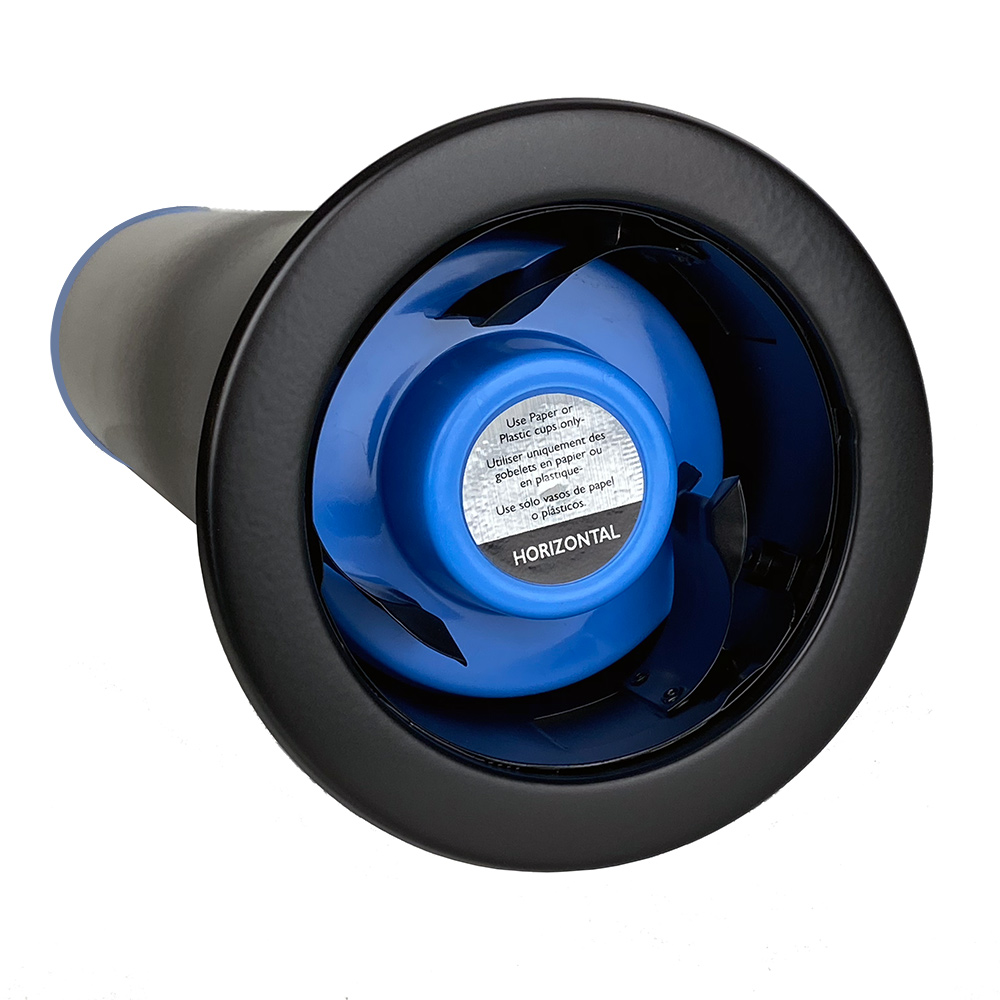 Bekerdispenser L inbouw RVS horizontaal zwart